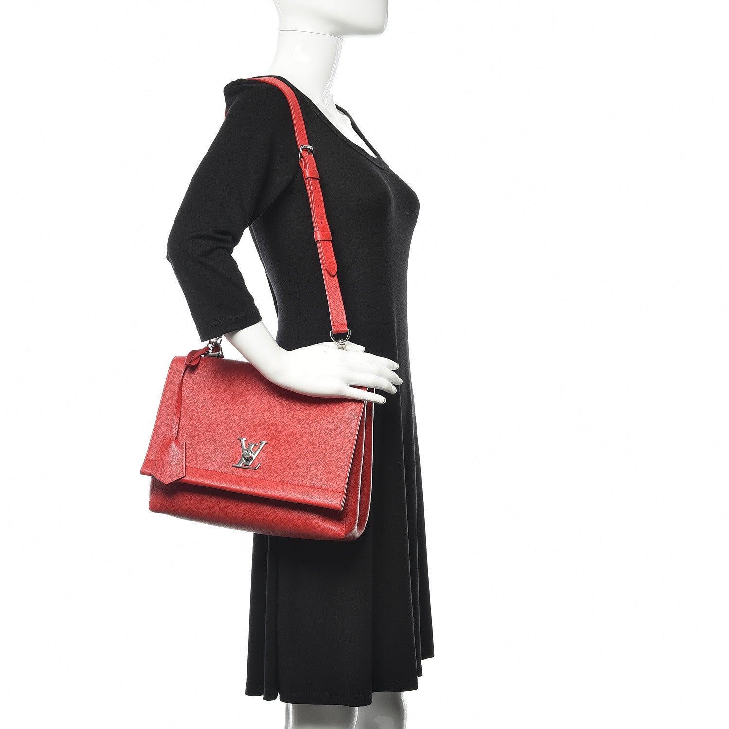 Louis Vuitton Soft Calfskin Lockme II Top Handle Rubis 2 of 14