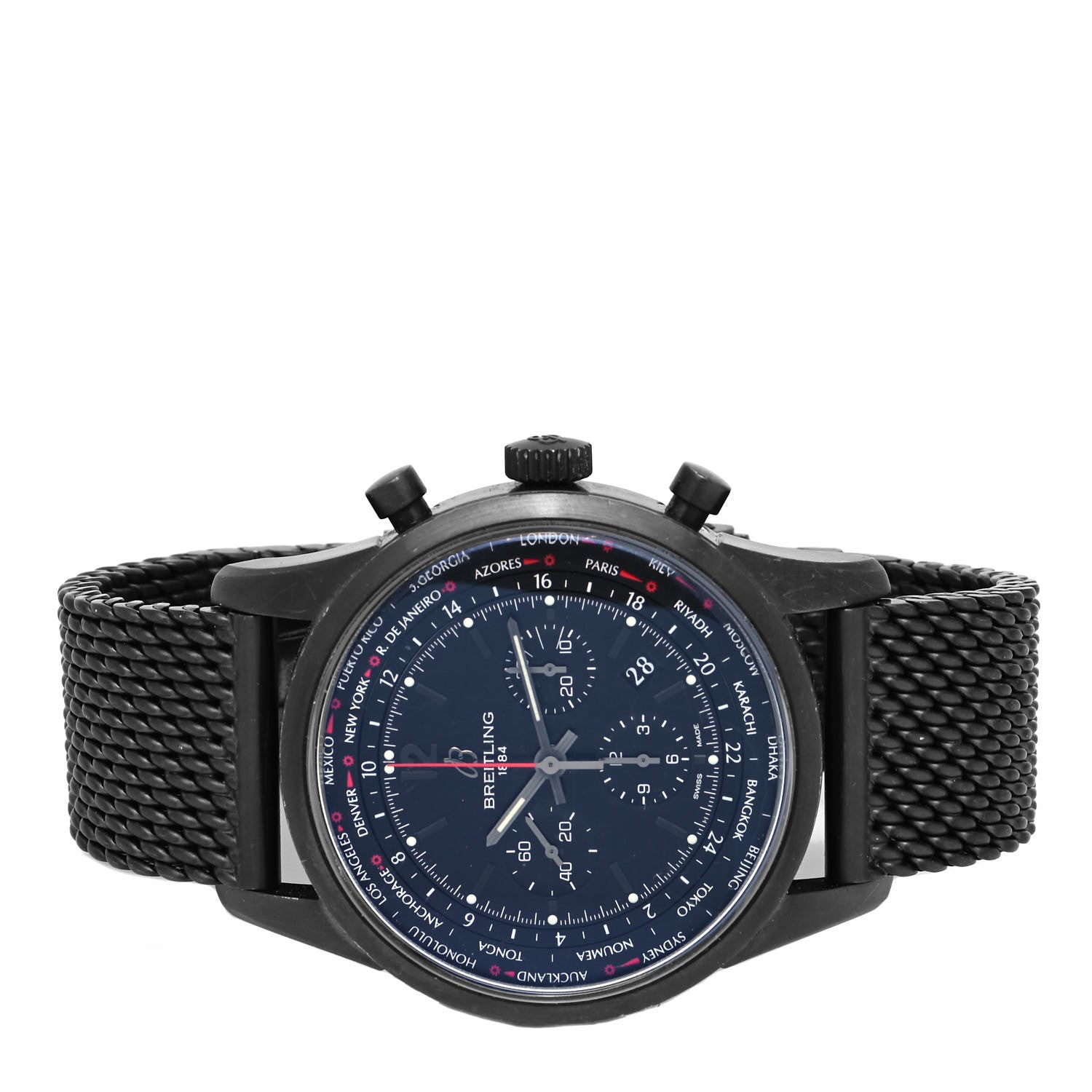 Breitling PVD Stainless Steel 46mm Transocean Unitime Chronograph Automatic Watch Black MB0510 2 of 5