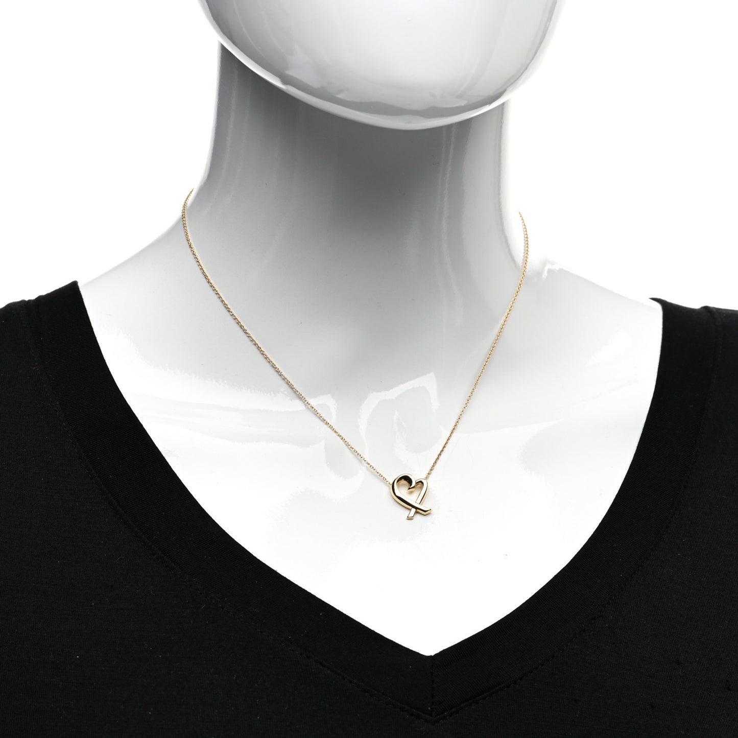 18K Yellow Gold Small Paloma Picasso Loving Heart Pendant Necklace