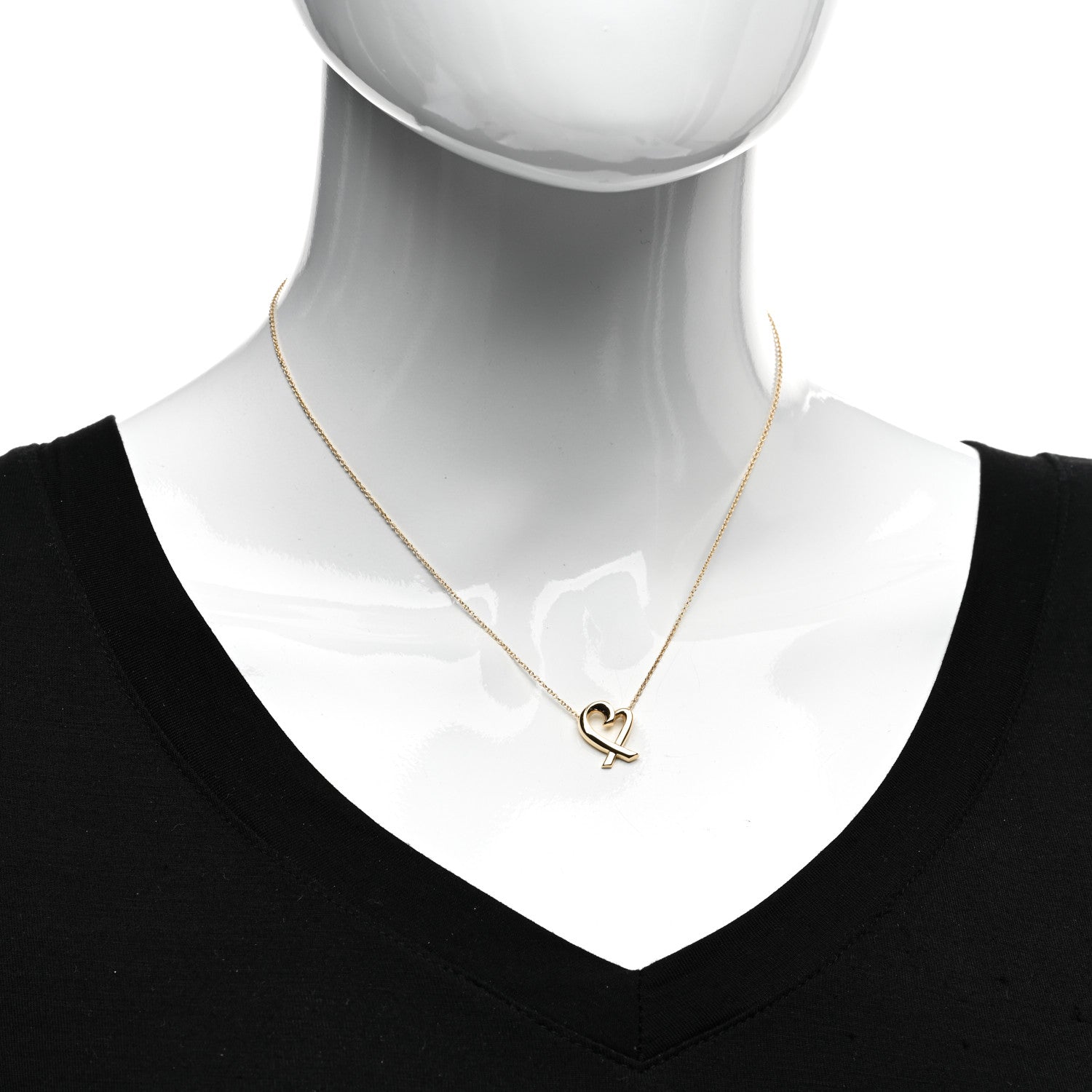 Tiffany 18K Yellow Gold Small Paloma Picasso Loving Heart Pendant Necklace 2 of 5