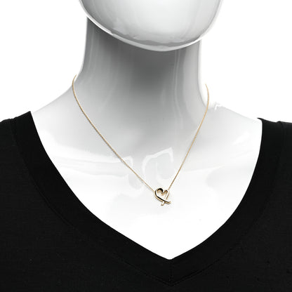 Tiffany 18K Yellow Gold Small Paloma Picasso Loving Heart Pendant Necklace 2 of 5