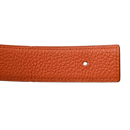 Hermes Box Togo 32mm Belt Strap 80 32 Chocolate Orange 7 of 9