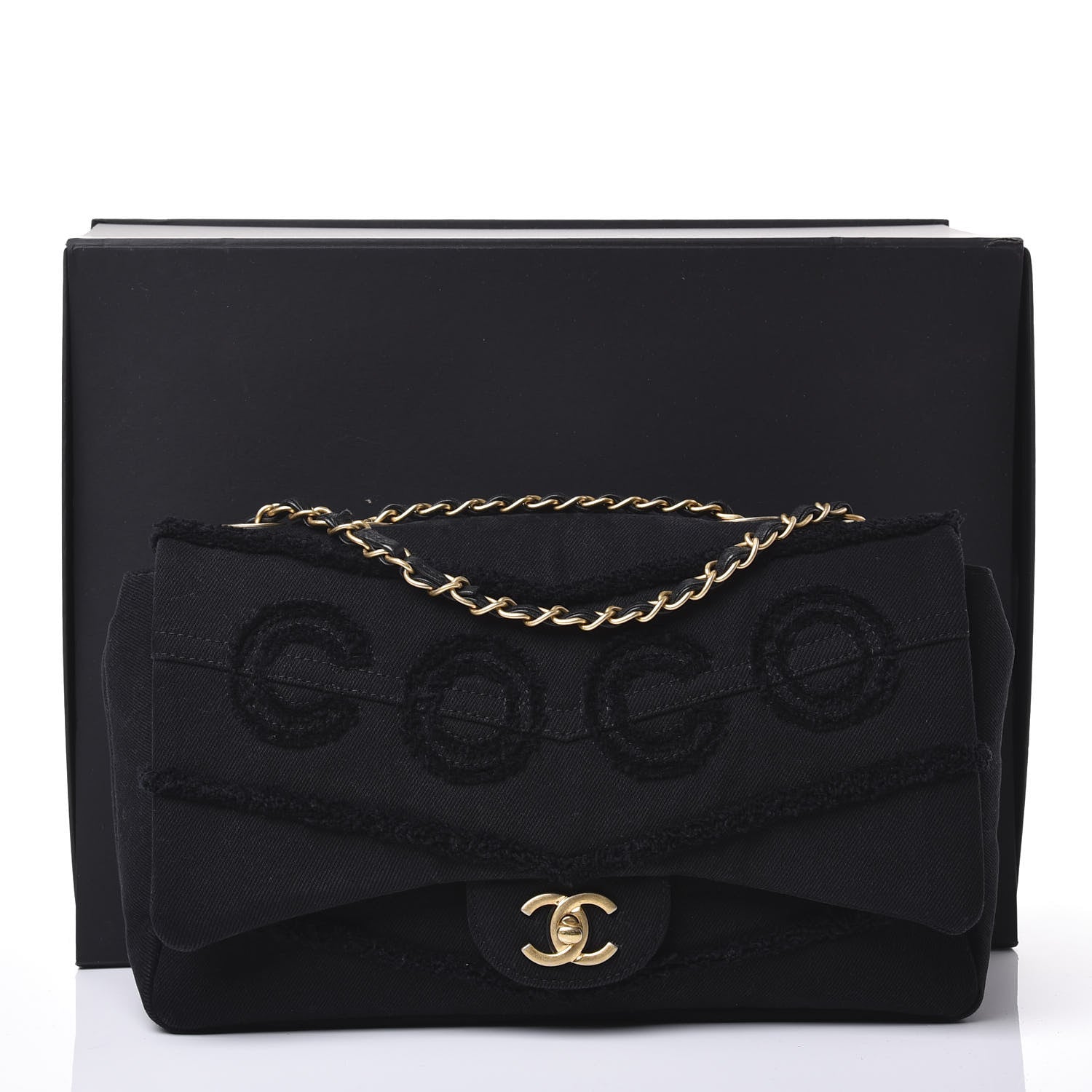 Chanel Denim Coco Jumbo Single Flap Black 10 of 10