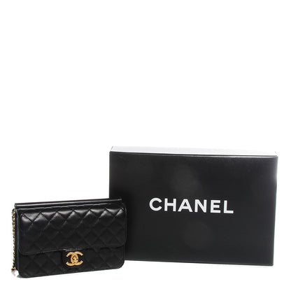 Chanel Lambskin Quilted Medium Crossing Times Flap Black 8 of 8