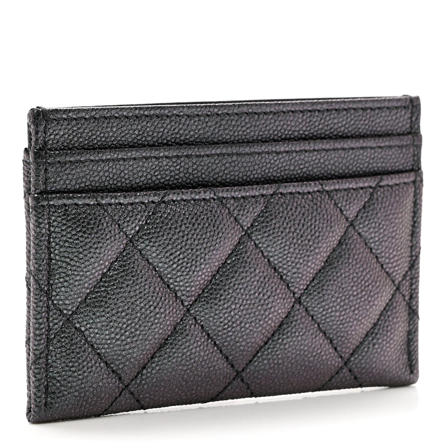 Chanel Iridescent Caviar Quilted Card Holder Black 3 of 9