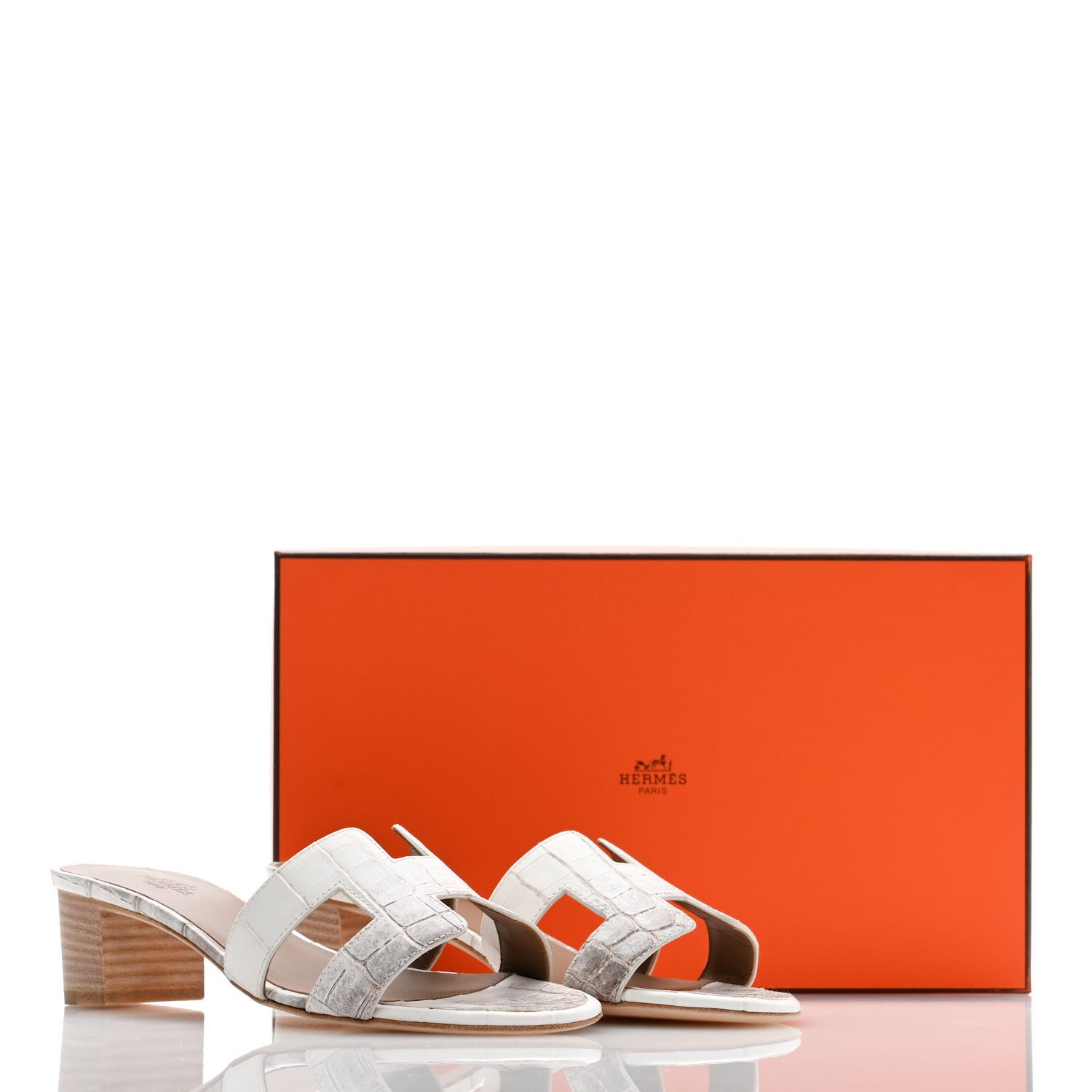 Hermes Matte Niloticus Crocodile Himalaya Oasis Sandals 36.5 White 9 of 9