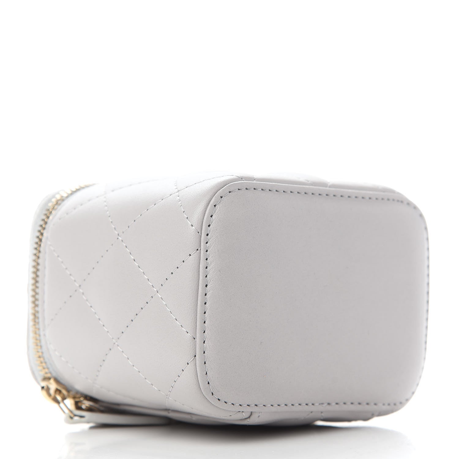 Chanel Lambskin Quilted Top Handle Mini Vanity Case With Chain Grey 3 of 8