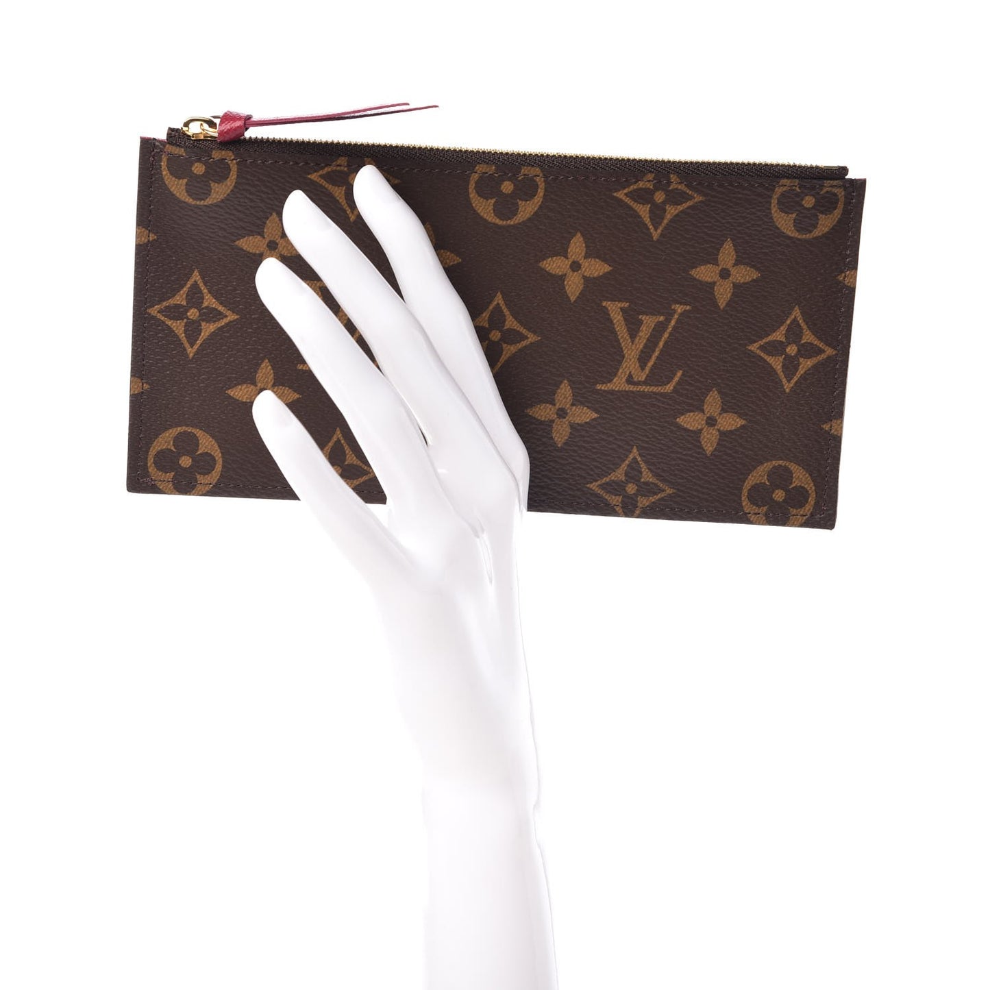 Monogram Felicie Chain Wallet Zippered Insert Fuchsia
