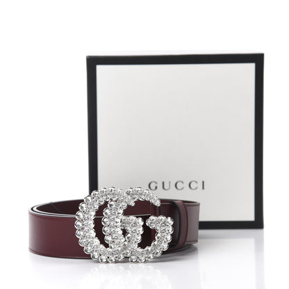 Gucci Calfskin Crystal Double G 40mm Belt 85 34 Vintage Bordeaux 4 of 4