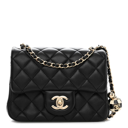 Chanel Lambskin Quilted Enamel Mini Pearl Crush Flap Black 1 of 11