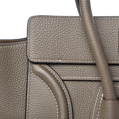Celine Drummed Calfskin Micro Luggage Souris 13 of 14