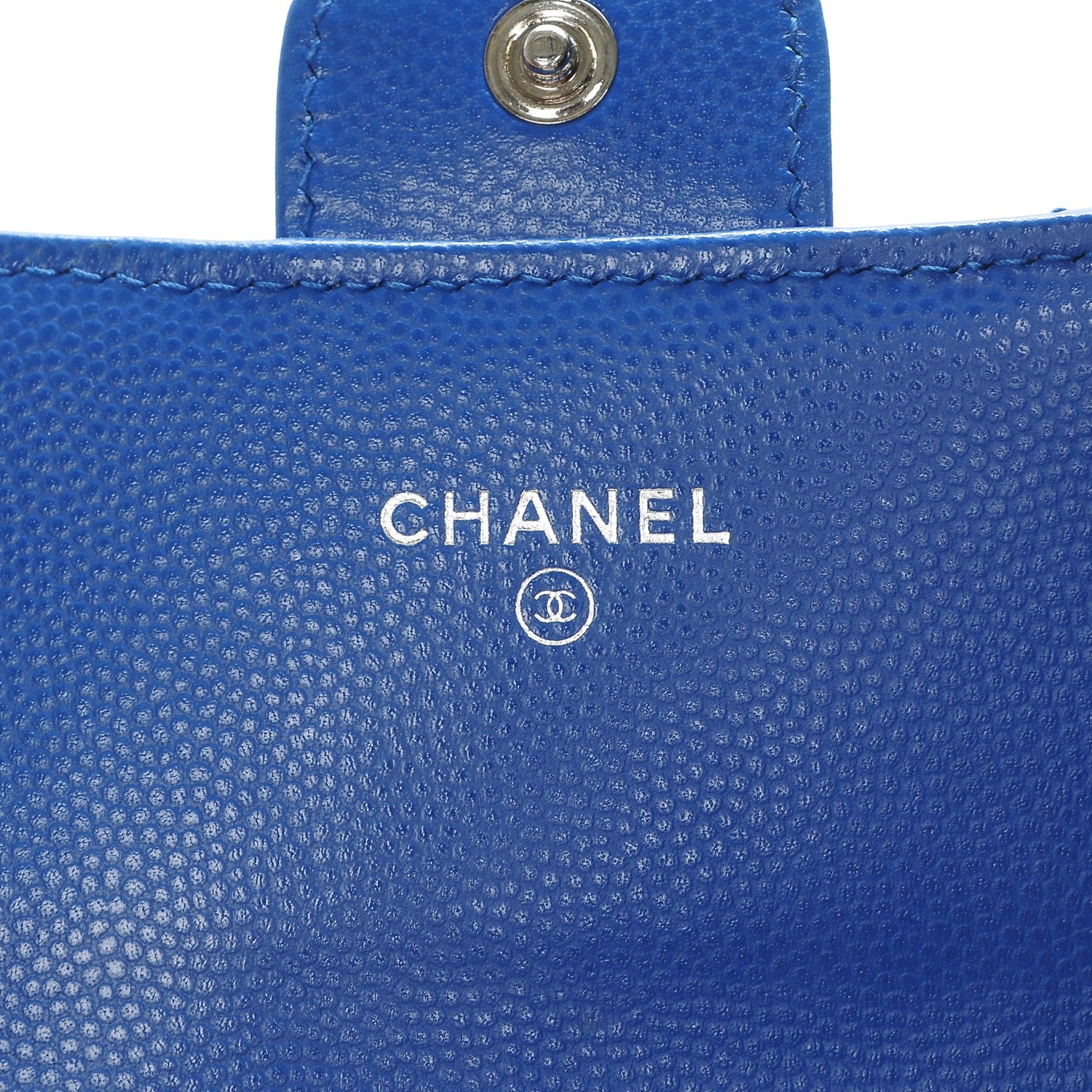 Chanel Caviar Chevron Quilted Large Flap Wallet Bright Blue 6 of 9