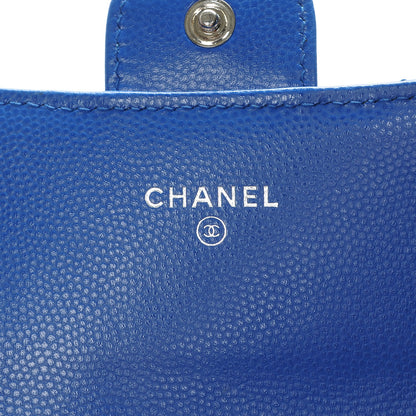 Chanel Caviar Chevron Quilted Large Flap Wallet Bright Blue 6 of 9