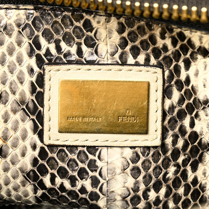 Fendi Goatskin Elaphe Medium Peekaboo Iconic Satchel Latte Natural 6 of 17