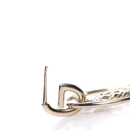 Chanel Baguette Crystal High Society CC Drop Earrings Gold 5 of 6