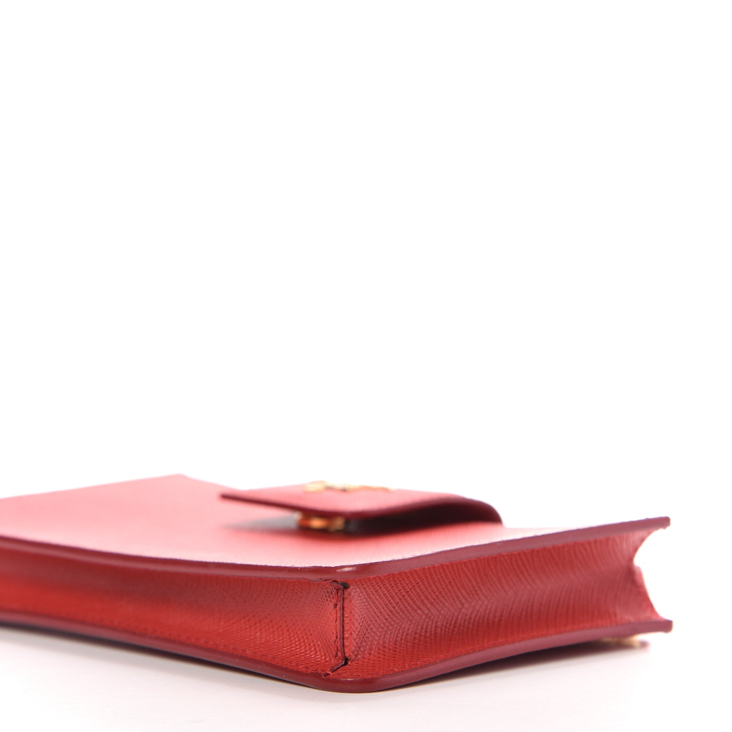 Prada Saffiano Metal Phone Wristlet Crossbody Wallet Rosso 7 of 9