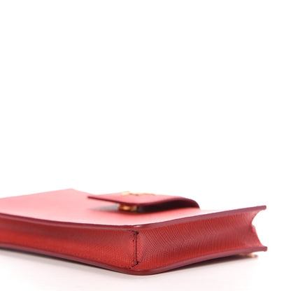Prada Saffiano Metal Phone Wristlet Crossbody Wallet Rosso 7 of 9