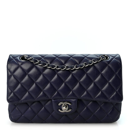 Chanel Lambskin Quilted Medium Double Flap Dark Purple 1 of 10