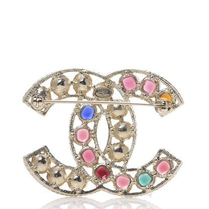 Chanel Pearl Gripiox CC Brooch Multicolor Light Gold 2 of 3