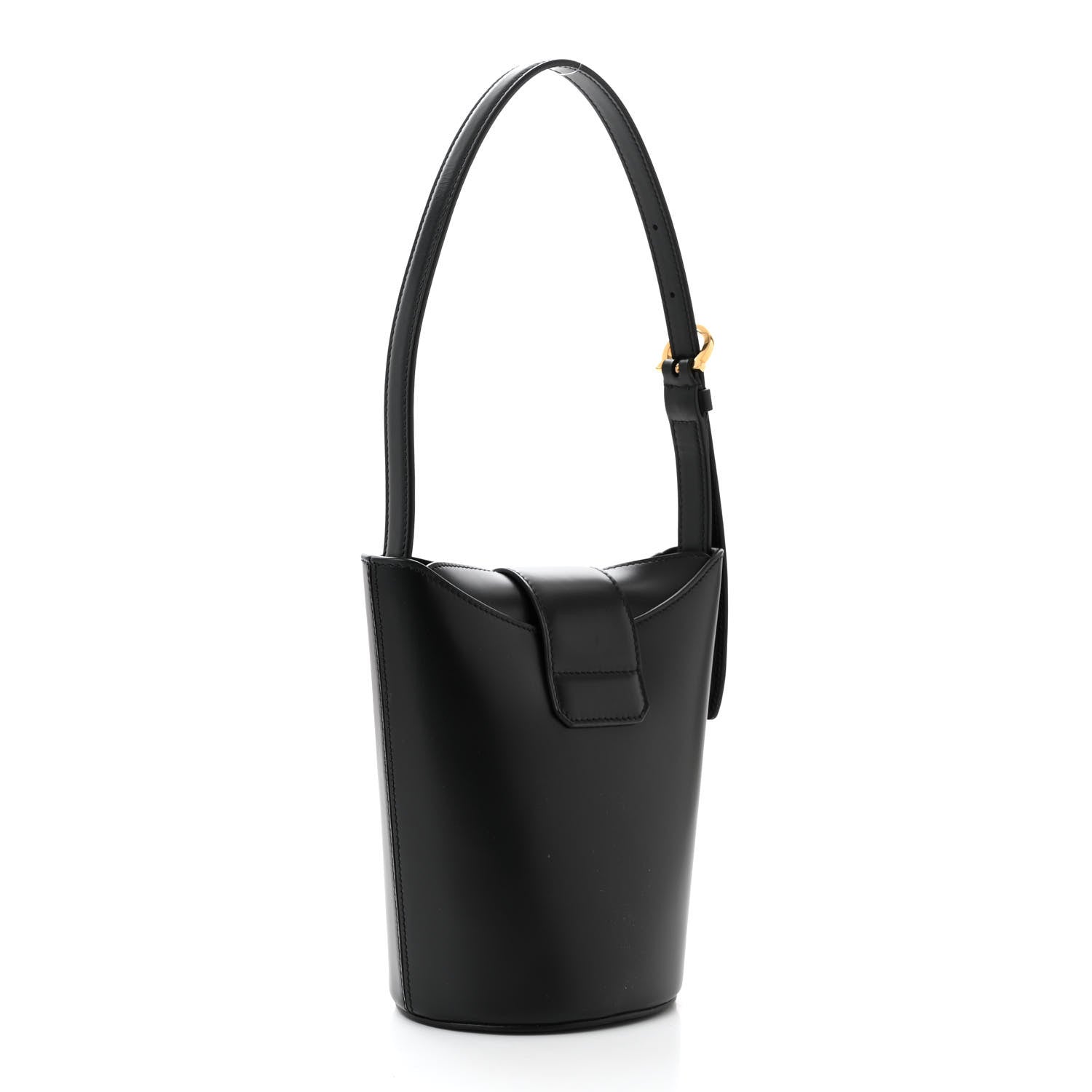 Salvatore Ferragamo Calfskin Small Trifolio Bucket Shoulder Bag Black 3 of 9