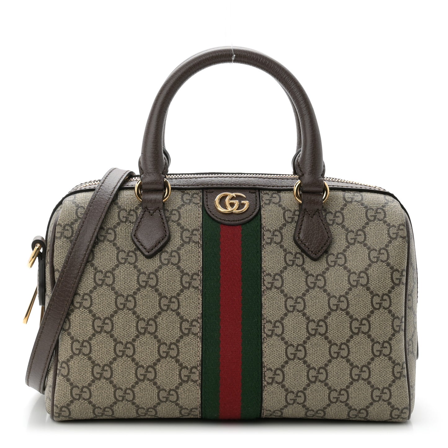 GG Supreme Monogram Web Small Ophidia Top Handle Bag Beige Ebony