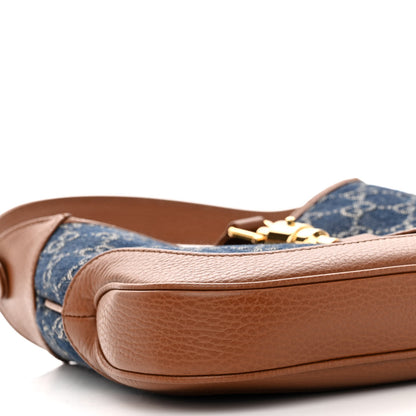 Gucci New Denim GG Monogram Calfskin Small Jackie 1961 Hobo Blue Tea Cuir 9 of 10