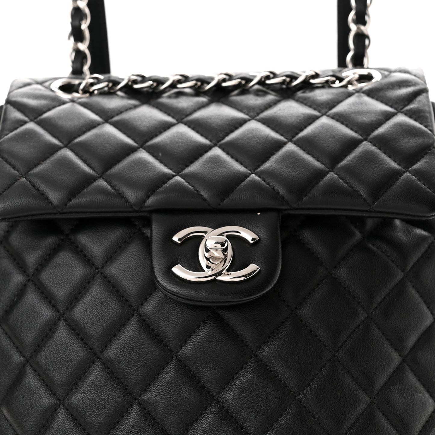 Lambskin Quilted Small Urban Spirit Backpack Black