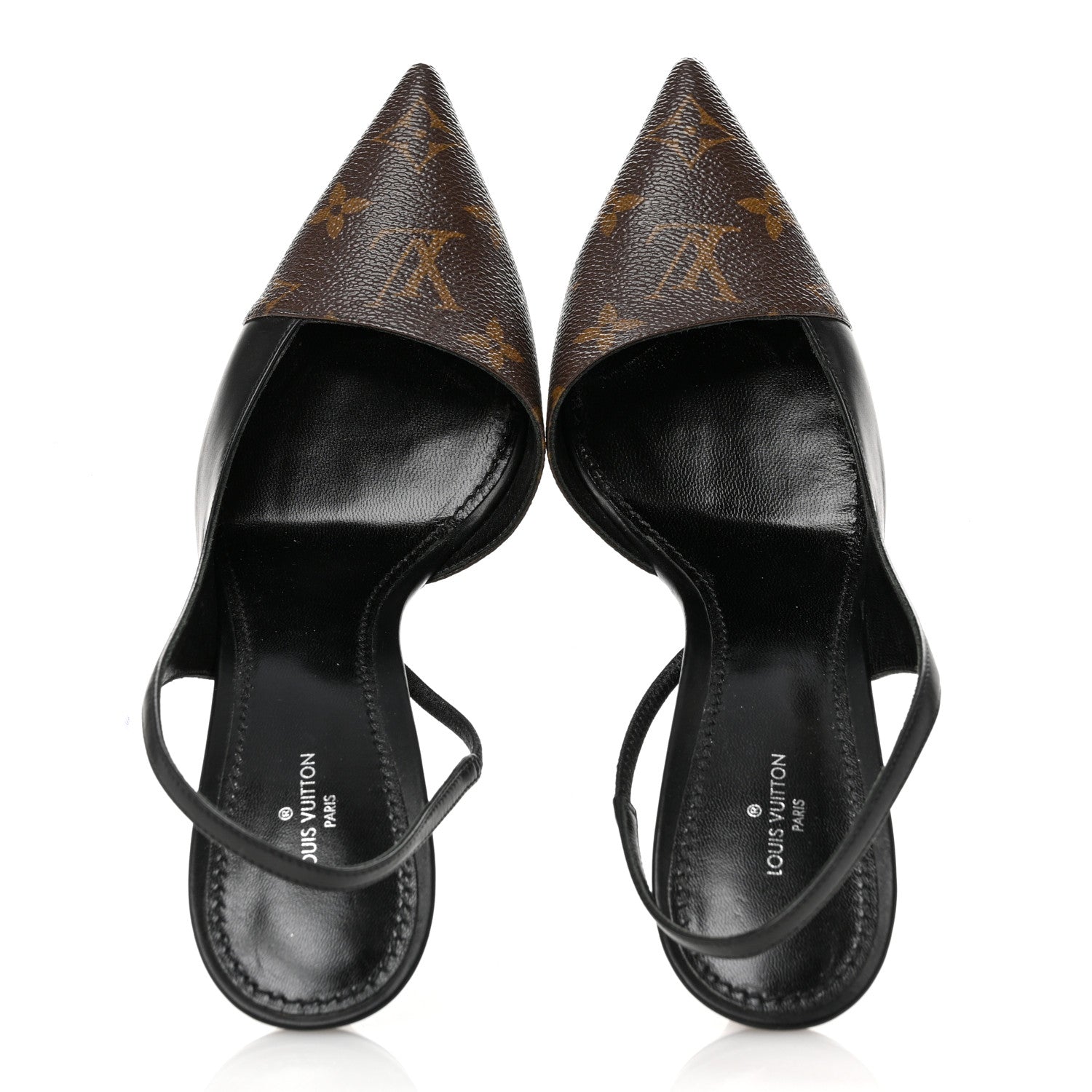 Louis Vuitton Monogram Cherie Slingback Pumps 40 Black 2 of 9