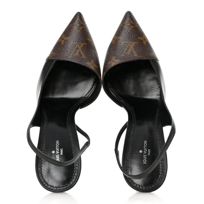 Louis Vuitton Monogram Cherie Slingback Pumps 40 Black 2 of 9