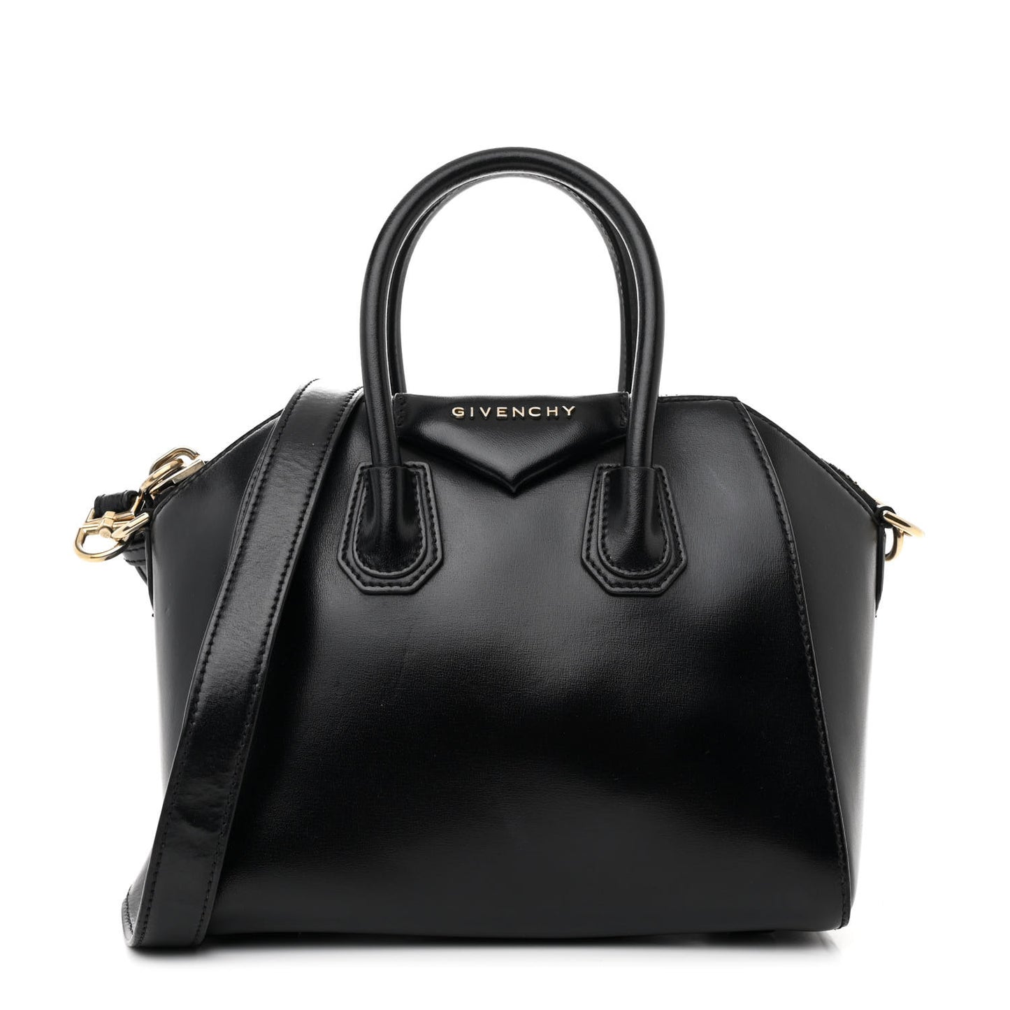 Shiny Lord Calfskin Mini Antigona Black