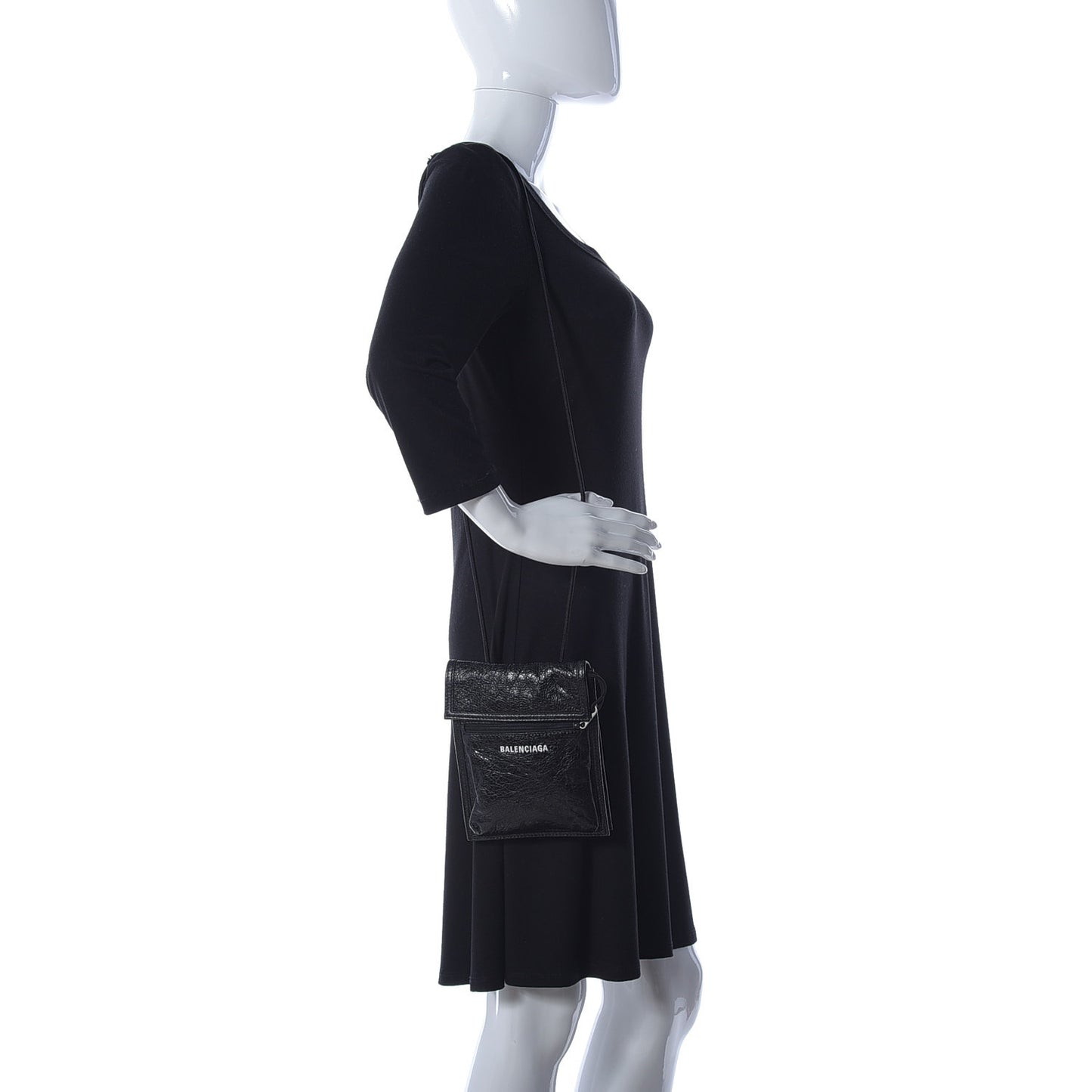 Agneau Arena Small Explorer Crossbody Pouch Black