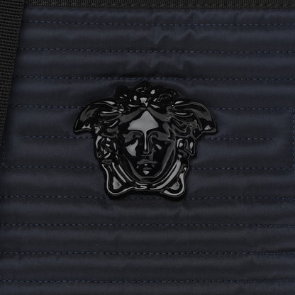 Versace Nylon Quilted Palazzo Medusa Crossbody Bag Navy 7 of 9