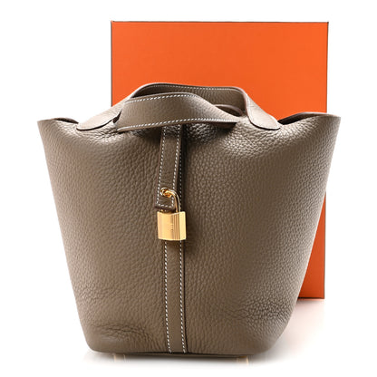Hermes Taurillon Clemence Picotin Lock 18 PM Etoupe 10 of 10