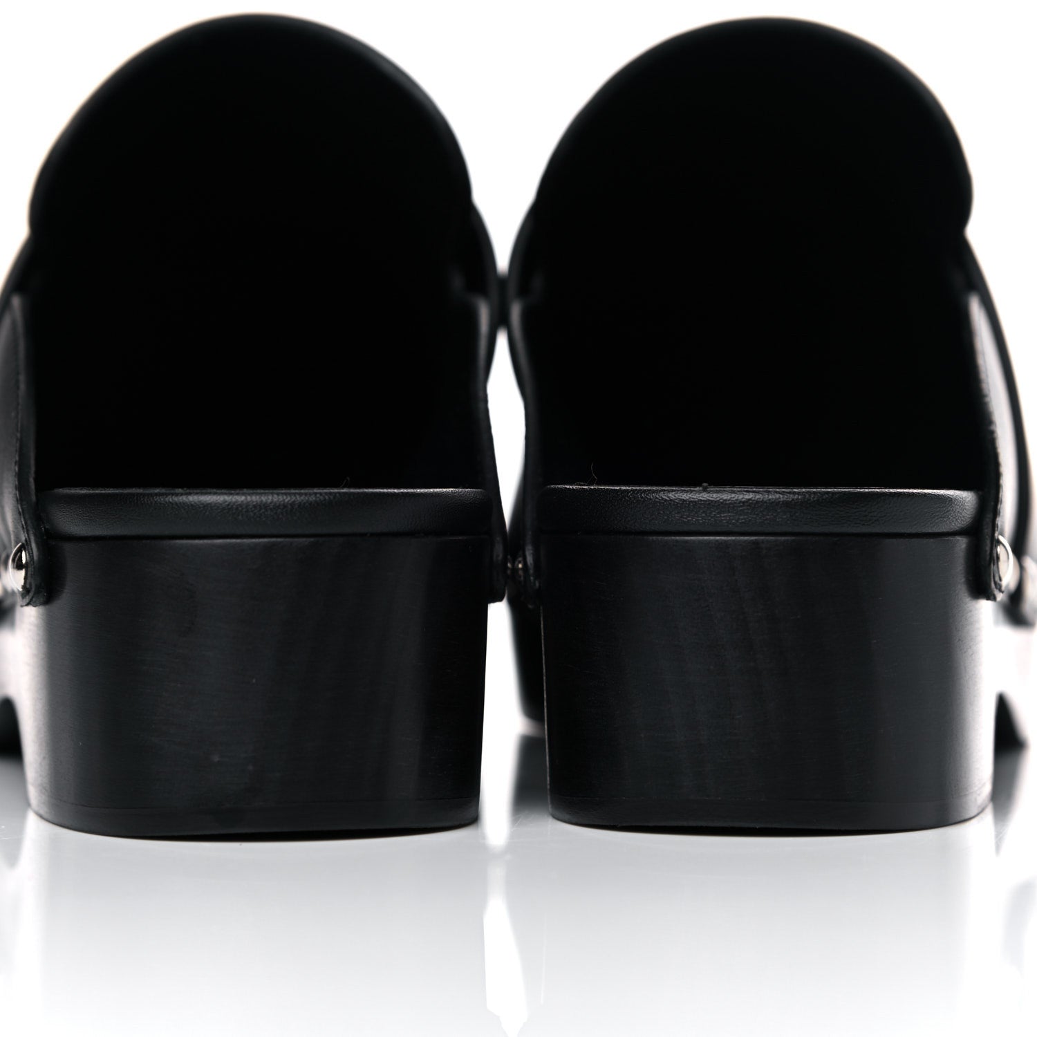 Hermes Calfskin Calya Mules 38 Black 10 of 11