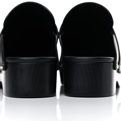 Hermes Calfskin Calya Mules 38 Black 10 of 11