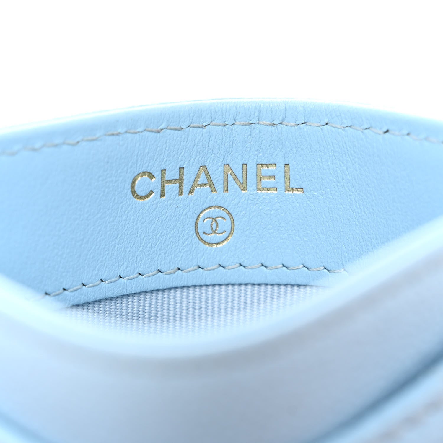 Chanel Caviar Quilted Card Holder Light Blue 6 of 12