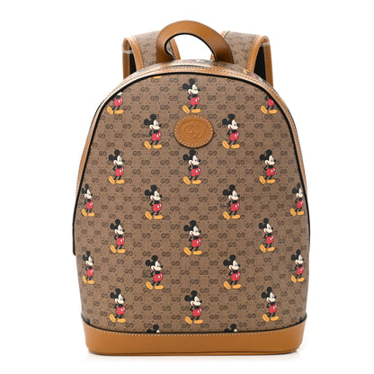 Gucci X DISNEY Mini Vintage GG Supreme Monogram Mickey Mouse Small Dome Backpack Beige Vintage Sun Oil 1 of 8