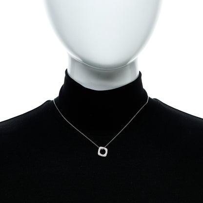 Tiffany 18K White Gold Diamond Cushion Pendant Necklace 2 of 6
