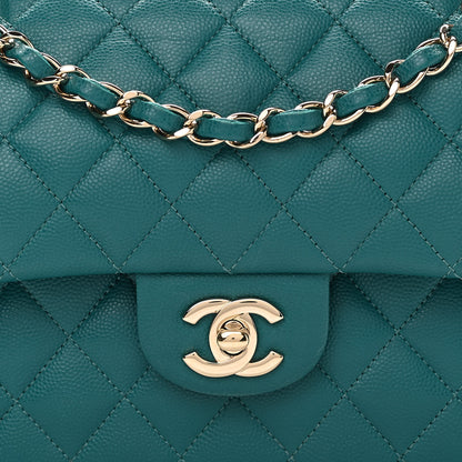 Chanel Caviar Quilted Small Double Flap Green 7 of 12