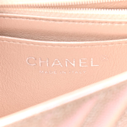 Chanel Iridescent Caviar Chevron Quilted Mini Rectangular Flap Light Gold 6 of 11