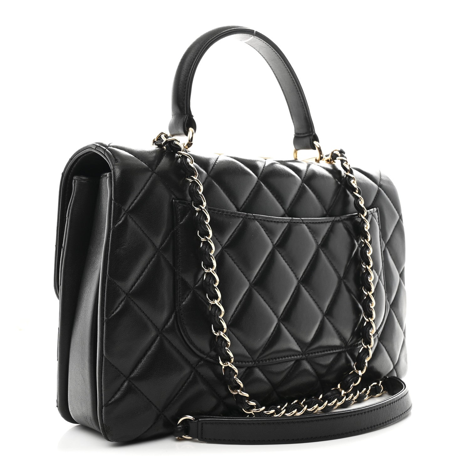 Chanel Lambskin Quilted Medium Trendy CC Flap Dual Handle Bag Black 3 of 12
