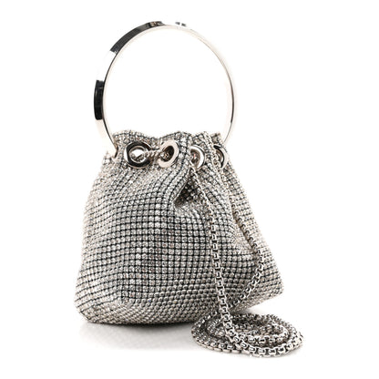 Jimmy Choo Satin Crystal Embellished Micro Bon Bon Bag Silver 3 of 11