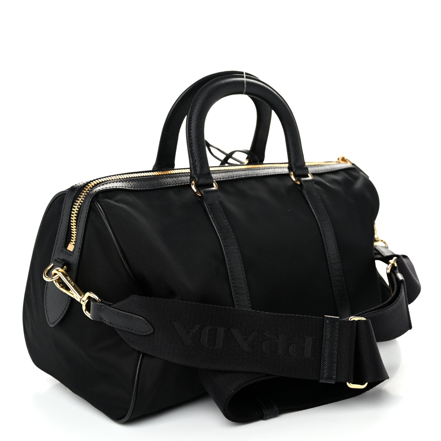 Re-Nylon Saffiano Medium Re-Edition 1978 Top Handle Bag Black