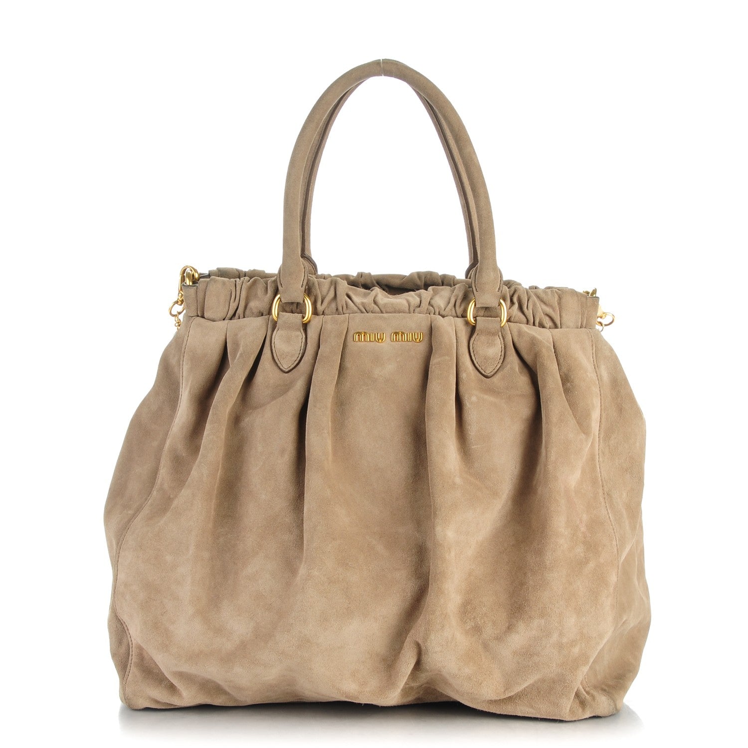 Miu Miu Suede Swarovski Crystal Tote 1 of 8