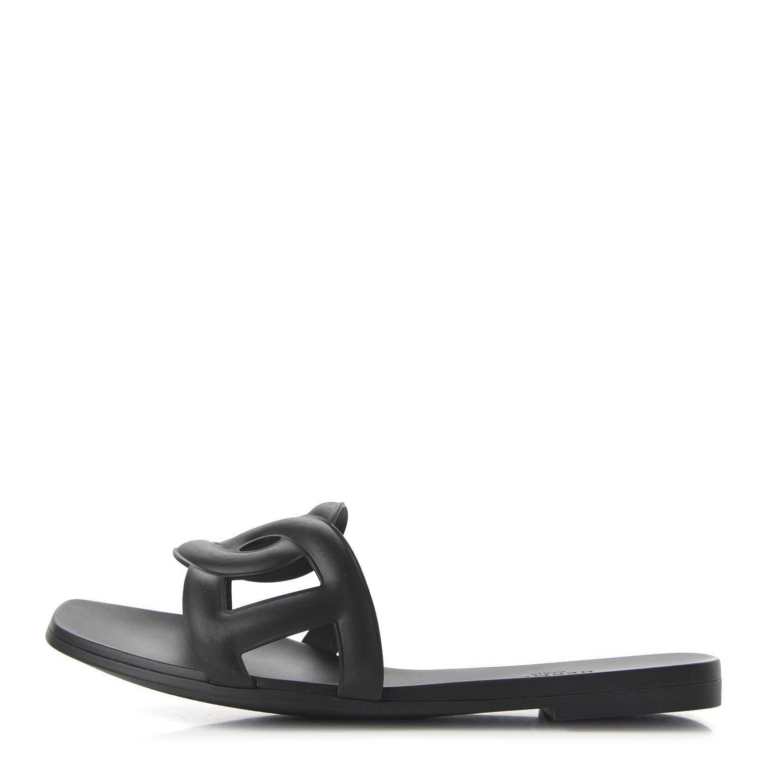 Hermes Rubber Aloha Sandals 36 Black 1 of 8