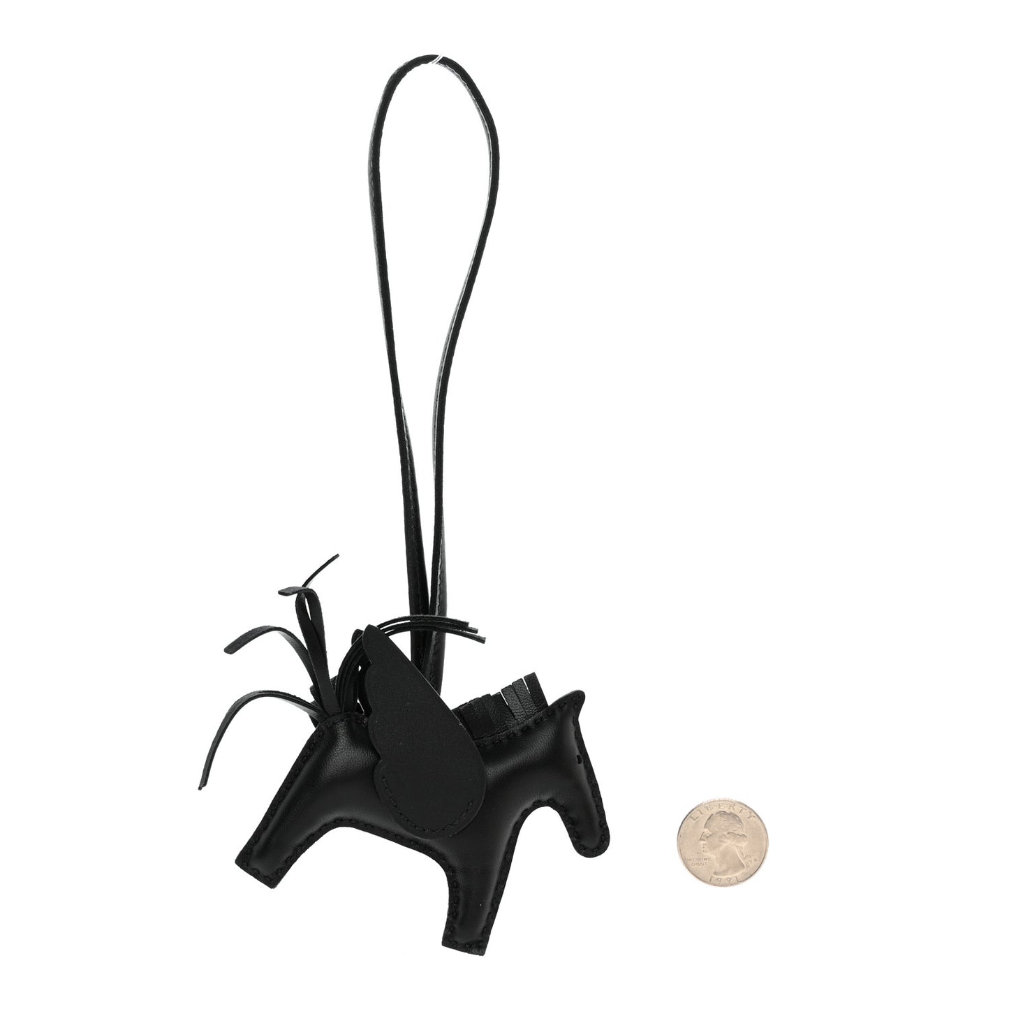 Milo Lambskin Grigri Rodeo Pegase Horse Bag Charm PM So Black