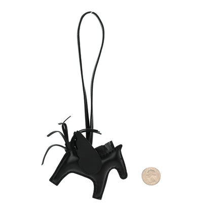 Hermes Milo Lambskin Grigri Rodeo Pegase Horse Bag Charm PM So Black 2 of 5