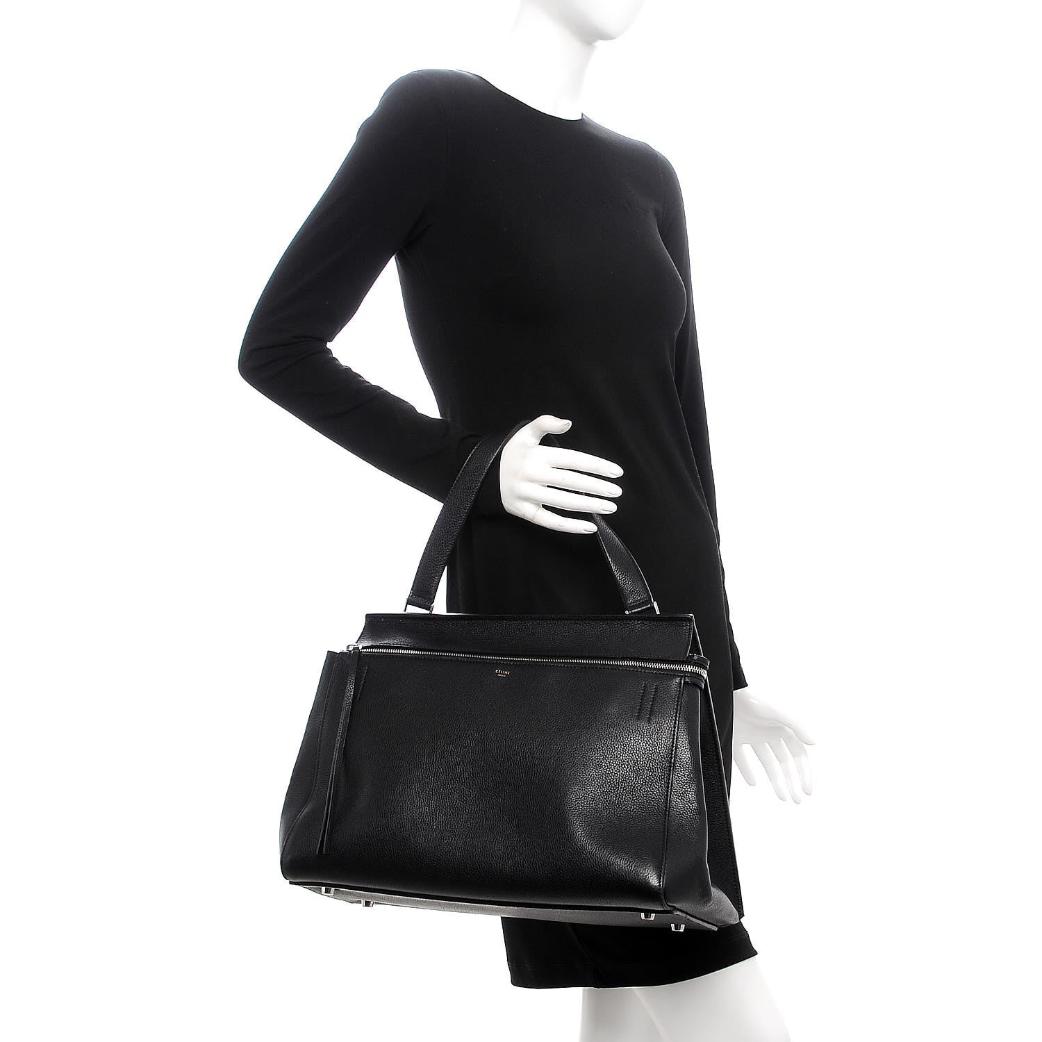 Celine Supple Calfskin Medium Edge Shoulder Bag Black 2 of 20