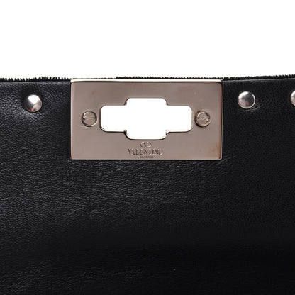 Valentino Garavani Velvet Medium Rockstud Spike Shoulder Bag Black 8 of 15