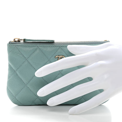 Chanel Caviar Quilted Small Cosmetic Case Light Blue 2 of 8